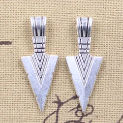 8pcs Charms Indian Arrowhead Dagger 37x15mm Antique Silver Color Pendants DIY Crafts Making Findings Handmade Tibetan Jewelry