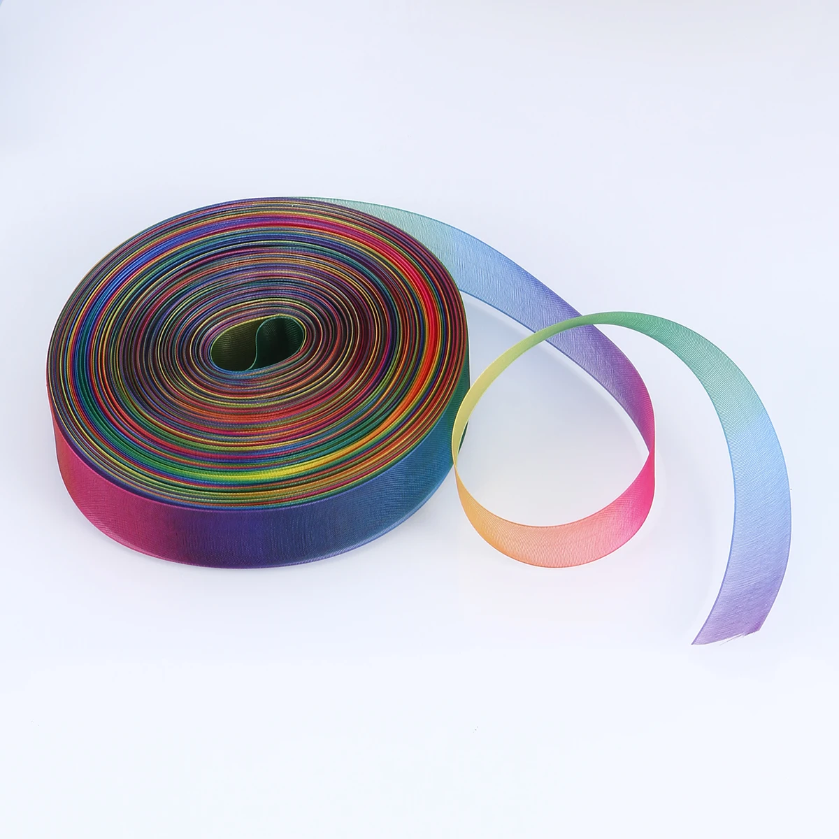 

Rainbow Gradient Organza Ribbon 50 Yard Roll Sheer Tape Gift Handcraft Accessories Party Decoration Elegant Projects Wedding