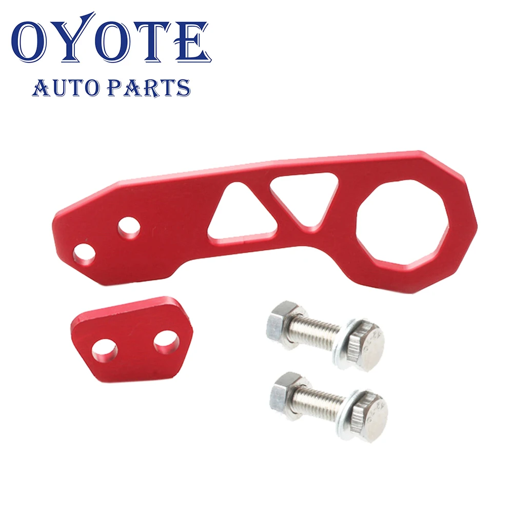 OYOTE JDM Red Rear Anodized Billet Aluminum Racing Towing Hook Tow Kit For Honda Acura