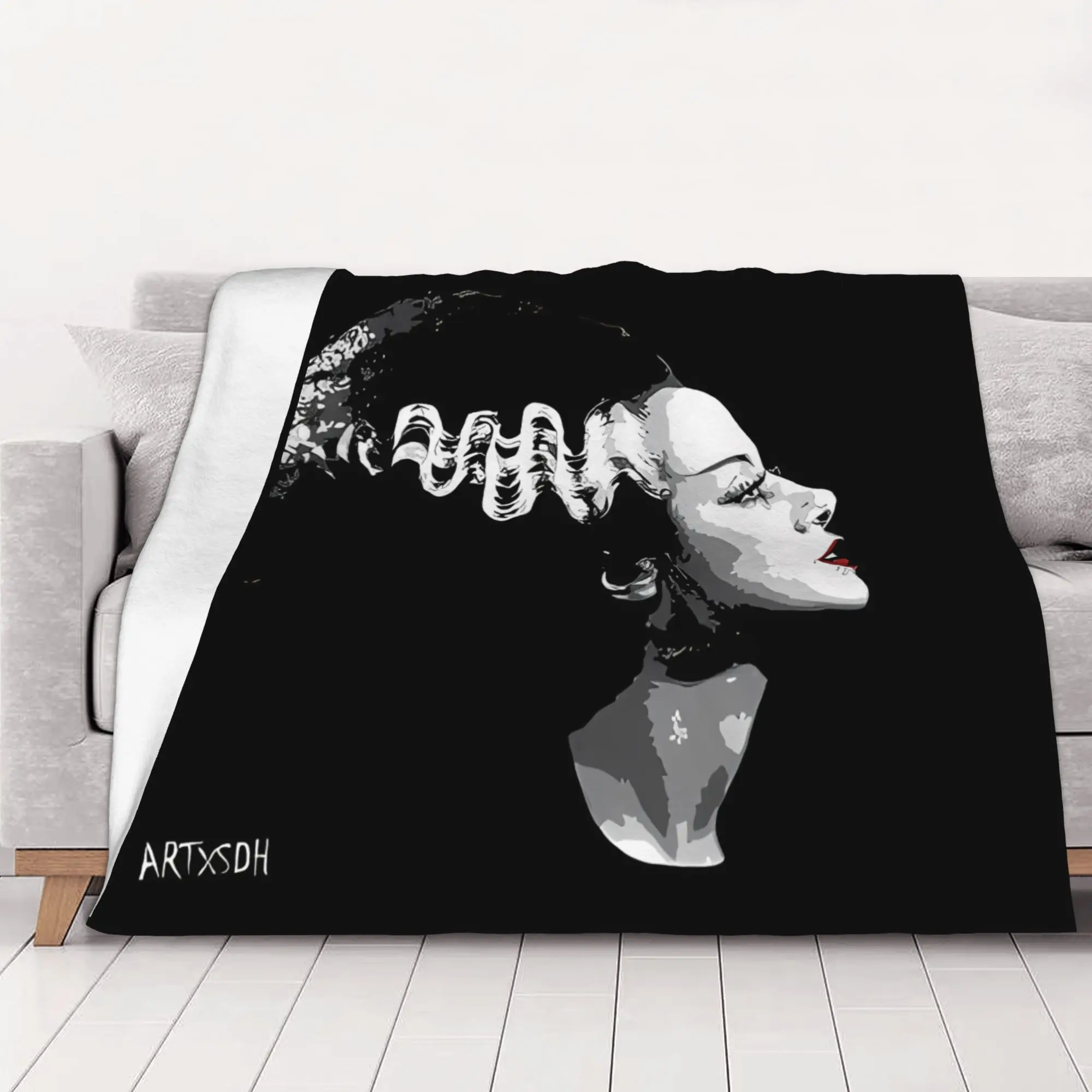 1PC home Cutecore Bride Of Frankenstein II Frankenstein Blanket Super Cosy Plush Home Living Room Sofa halloween
