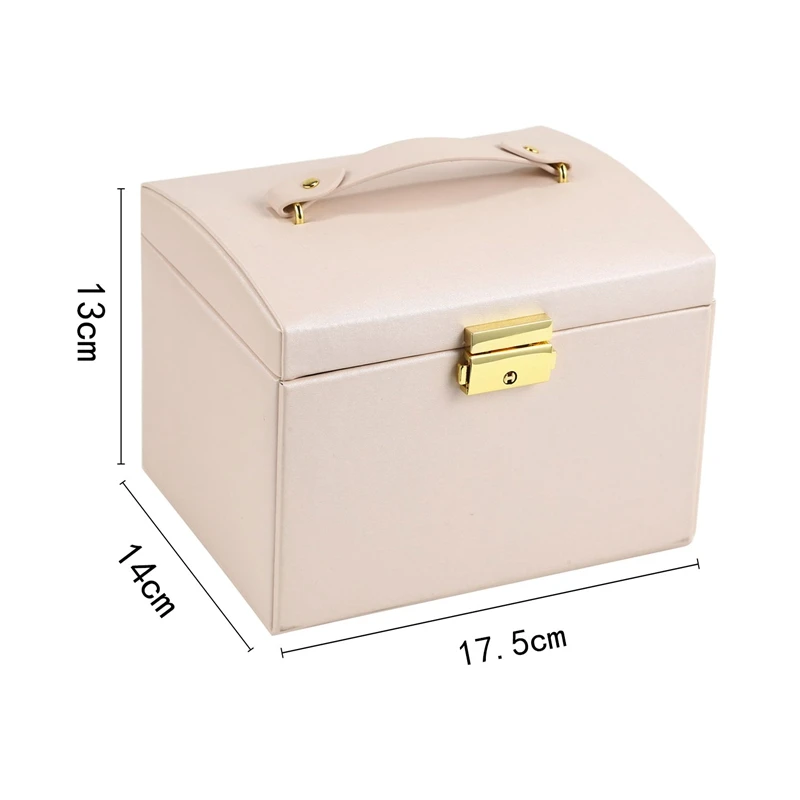 Large Jewelry Box Organizer Girls PU Leather Drawer Jewellery Boxes Earring Ring Necklace Jewelry Storage Case Casket