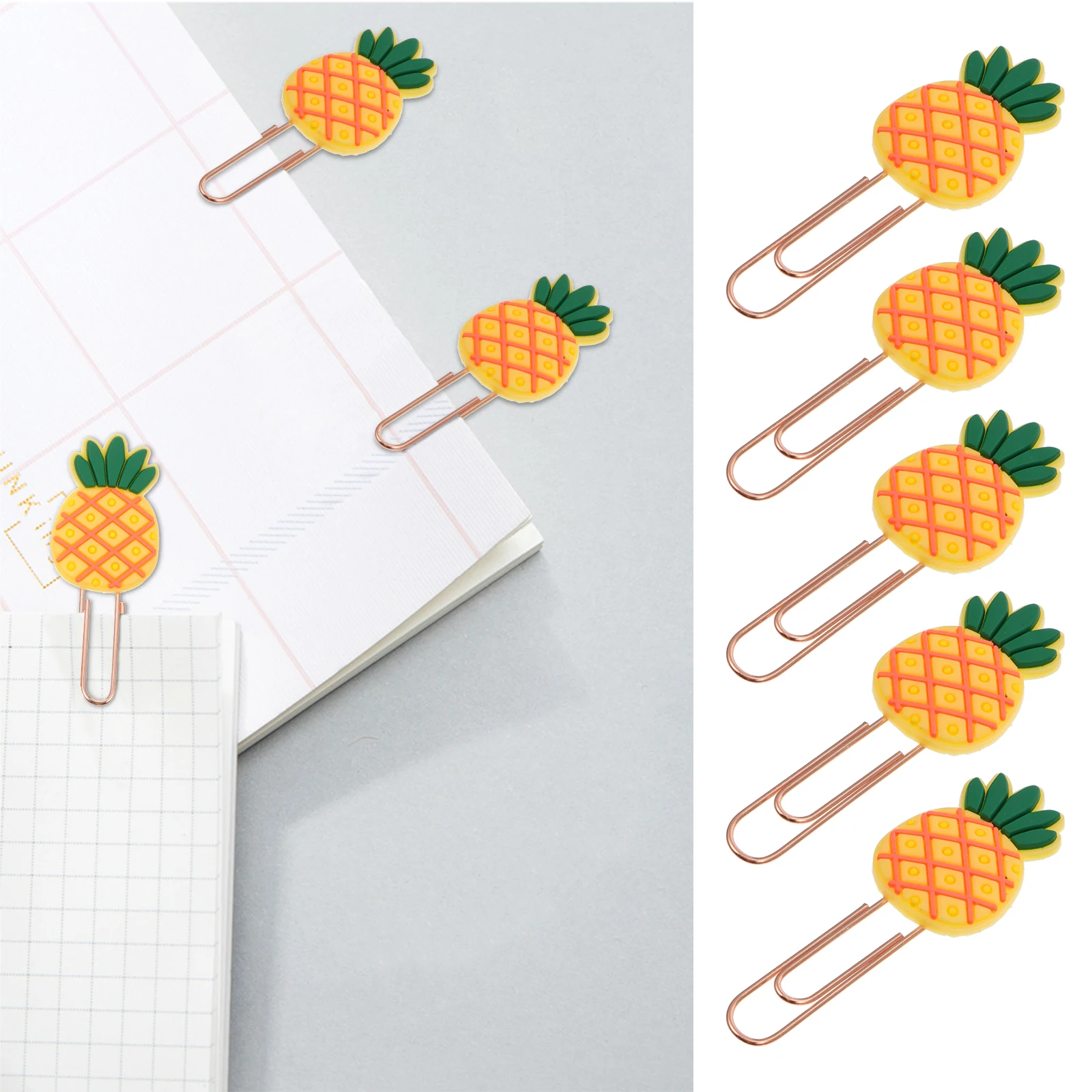 

Colorful Cartoon Avocado Bookmarks Lightweight Fun Office School Supplies Silicone Paper Clips Practical Pins Hanging Markers