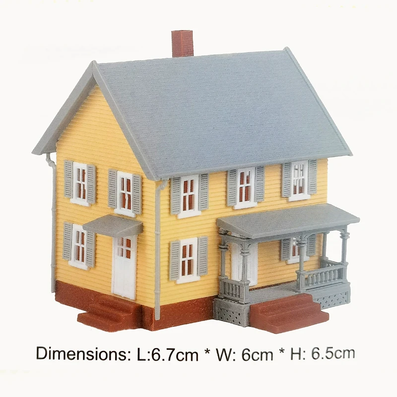 1/150 N Scale Model Dwelling House Model American Style Courtyard Model Scale Kit Building House Material Train Railway Layout