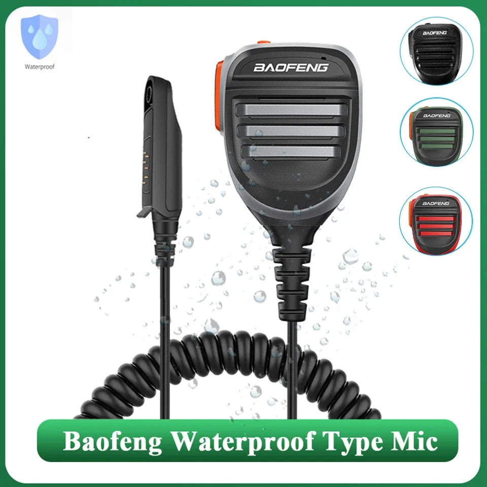 

Baofeng Microphone Wholesale UV-68 Pro Max V2 Walkie Talkie Waterproof PTT Speaker Mic for UV-9R Pro UV S22 UV-98 BF 9700 GT 3WP