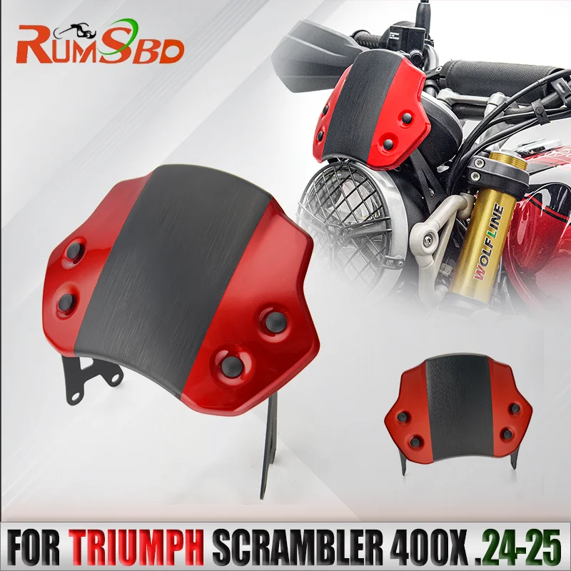 

Motorcycle Windscreen Windshield For Triumph SCRAMBLER 400 X 2024 2025 Wind Deflectors Fairing Headlight