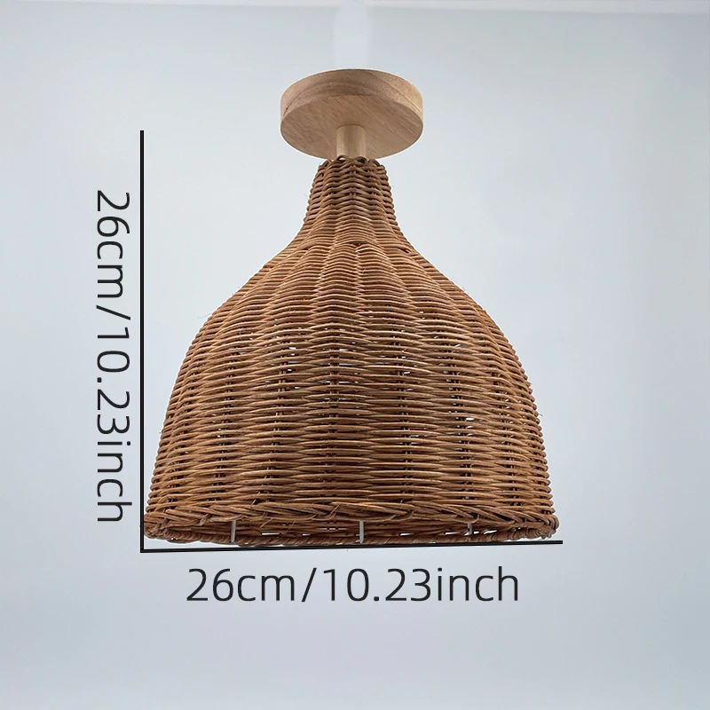 Rattan Pendant Lamp Bamboo Wood Creative Personality Hand Knitted Simple Living Room Bamboo Light Fixture Hanging Lamp