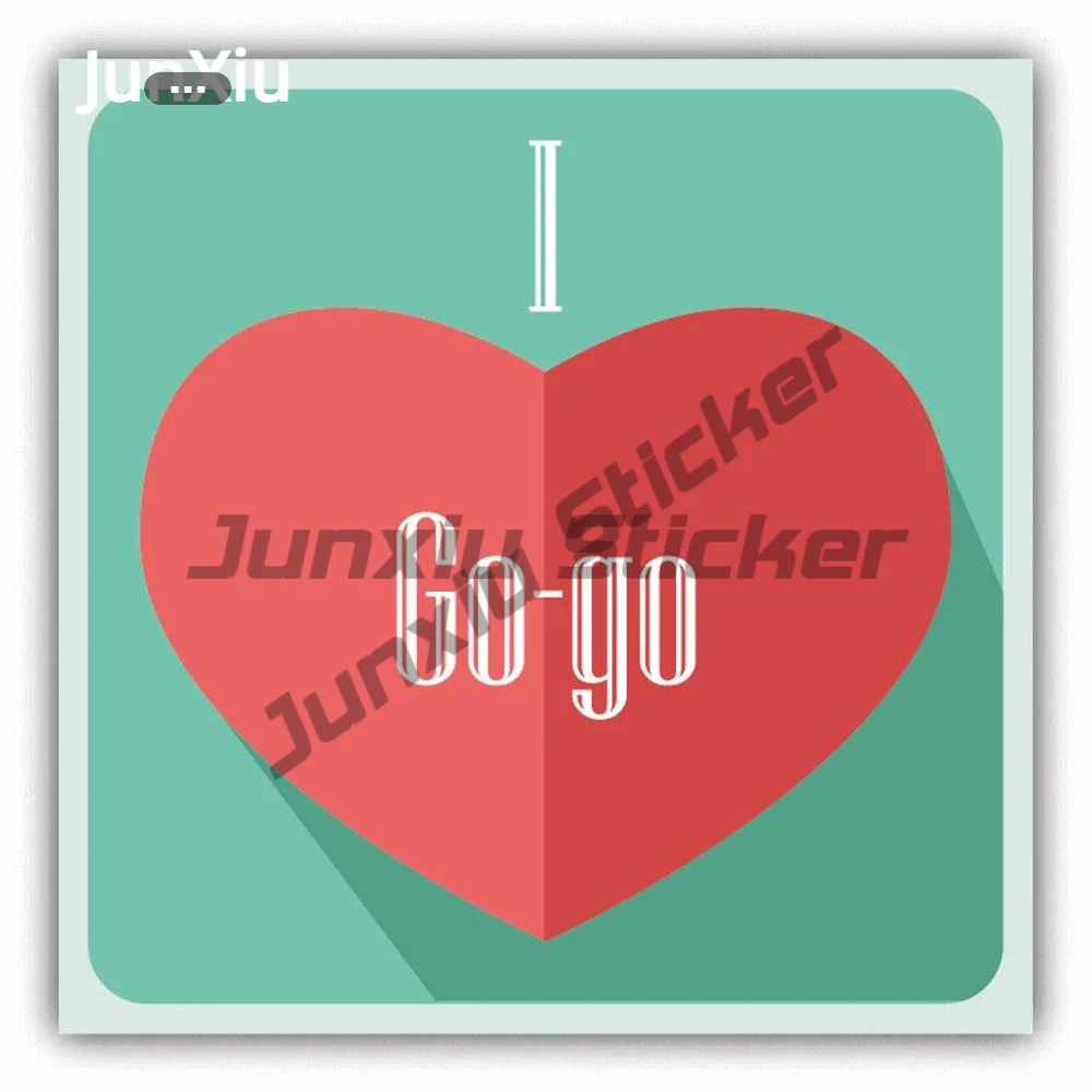

I Love Go-go Heart Music Car Decal Window Bumper Truck Pickup Camper Car Body Refrigerator Wall Waterproof Scratch-proof Exteri