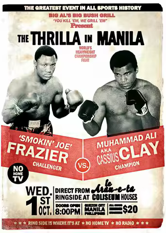 Thrilla in Manila Muhammad Art Picture Print Silk Poster Home Wall Decor