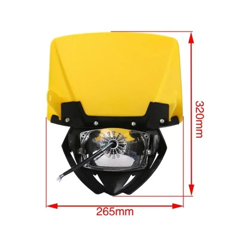 Ghost face square front headlights   hood LED suitable for electric off-road motorcycle modification accessories