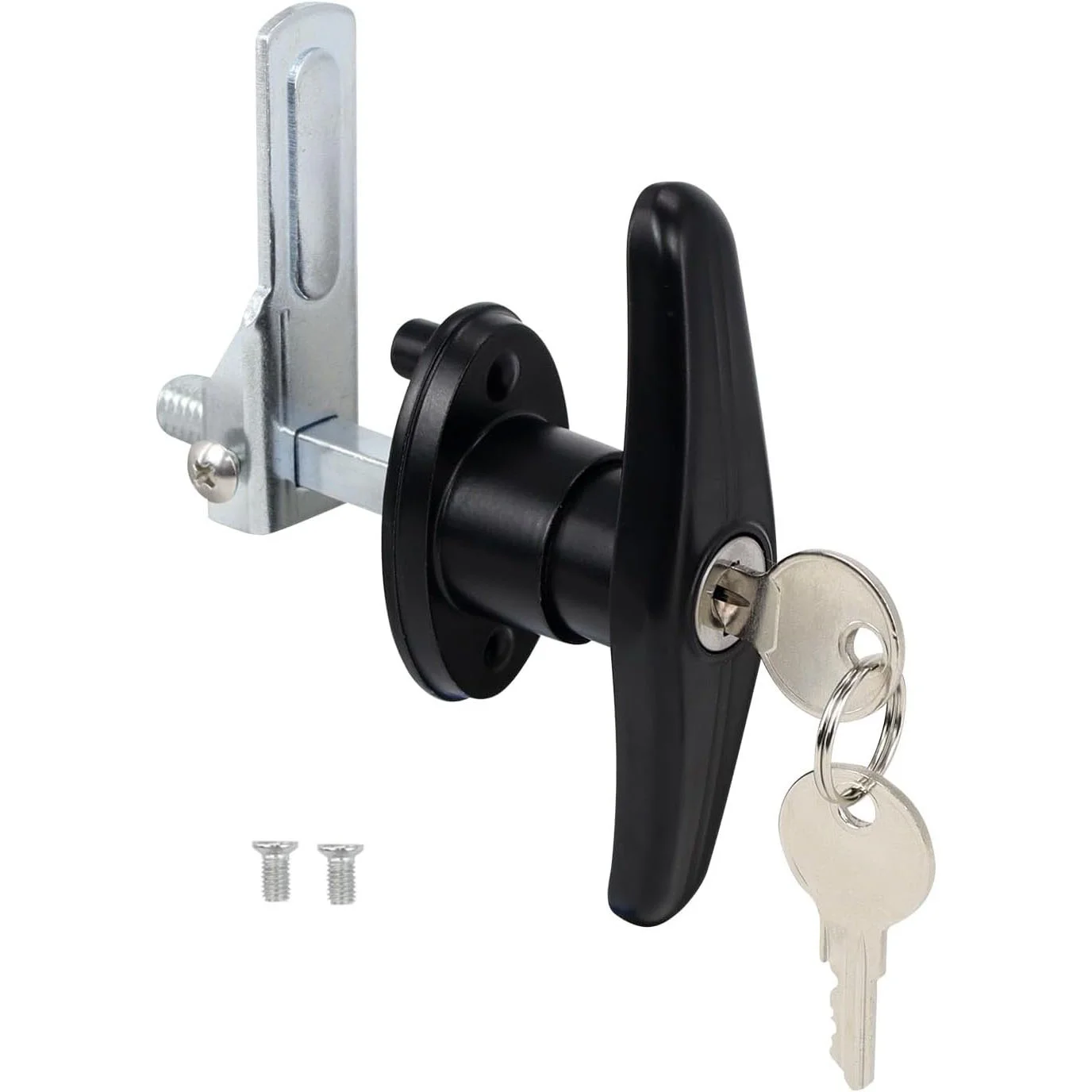 T-Handle Lock RV Cabinet Door Lock Ellipse Model Black Color Motorhome Door Lock With 2 Keys Compression Seal