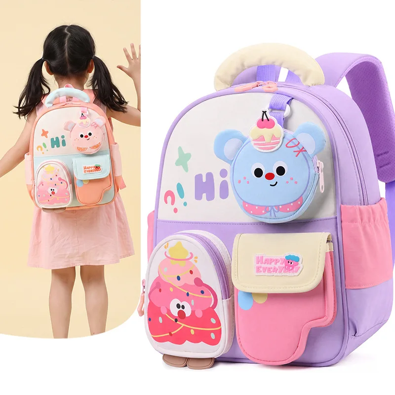 Cute Cartoon Christmas Tree Kids School Backpack 3D Bear Pendant Toddler Kindergarten Bag Childrens Daypack for Boys Girls