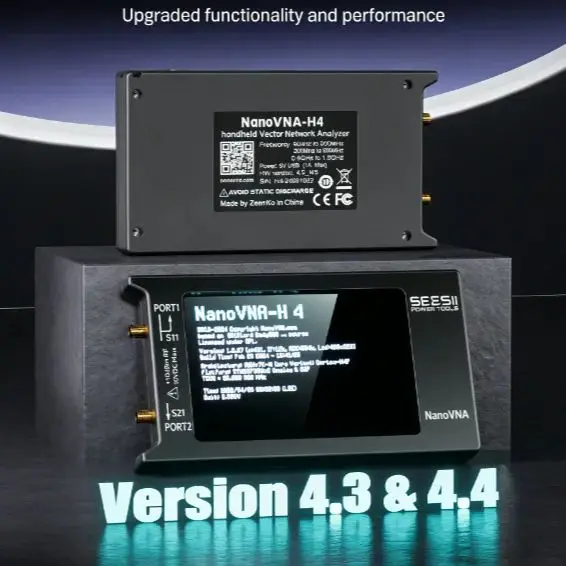 

SEESII Upgraded NanoVNA-H4 V4.3 & V4.4 Vector Network Analyzer 10KHz-1.5GHz 4 inch TouchScreen Antenna Analyzer with 32GB Card