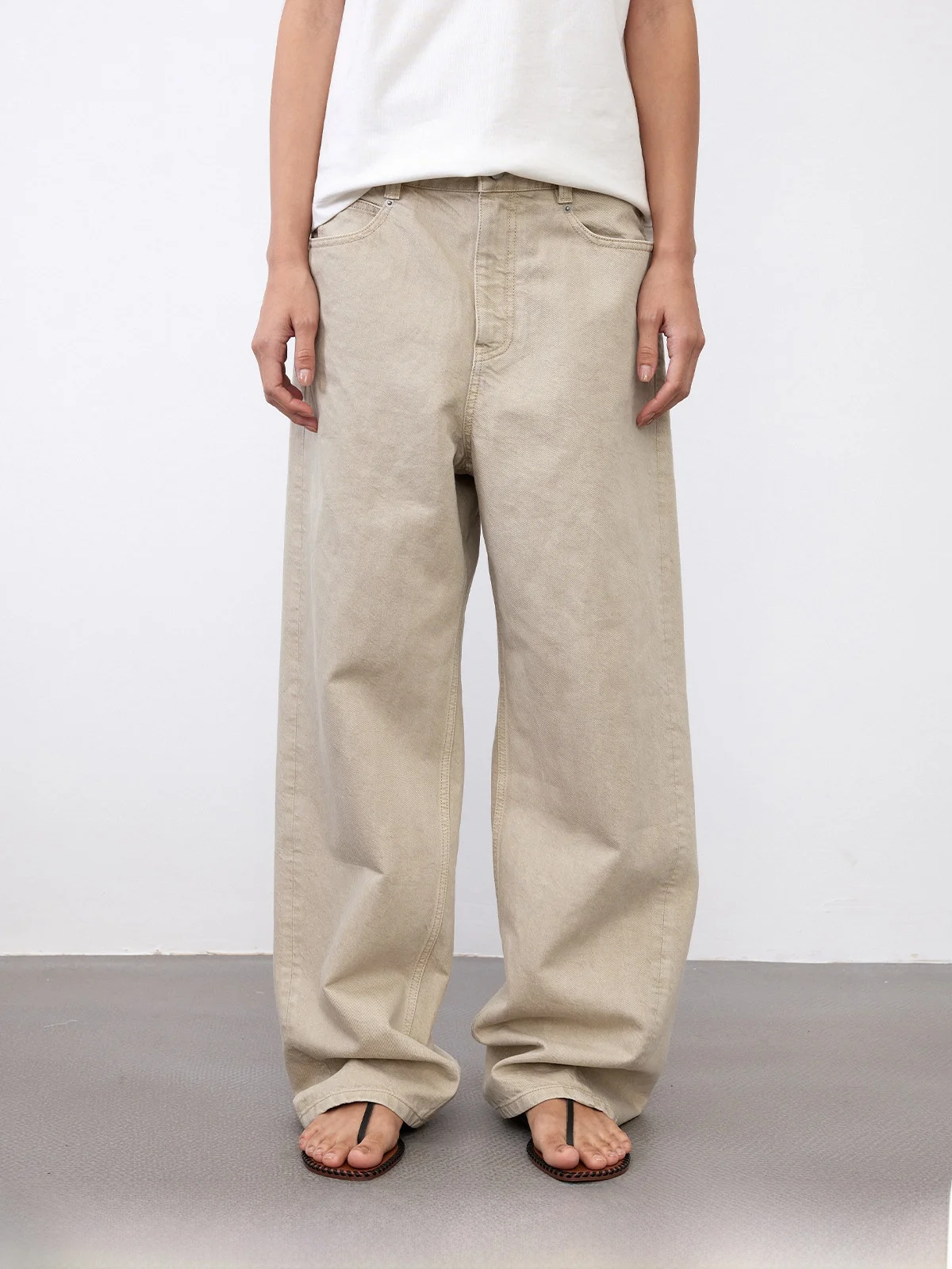 

Джинсы с низкой посадкой и свободным кроем из экологичной пряжи для женщин, летняя коллекция