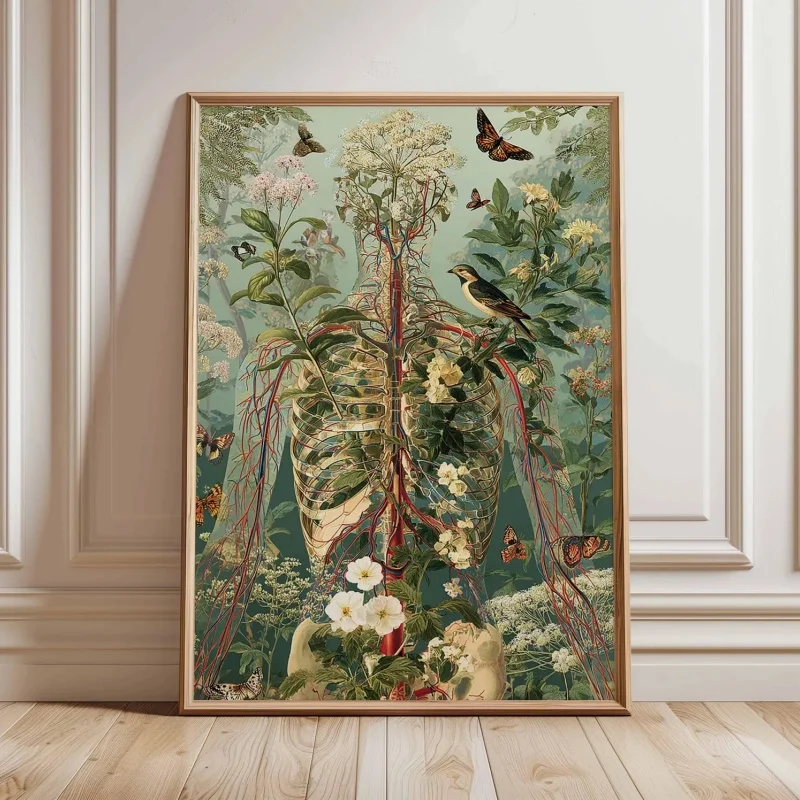 Unframe Human Anatomy Poster, Human Body Posters Wall Prints, Educational Medical Print, Doctor Office Decor, Vintage Anatomy Po