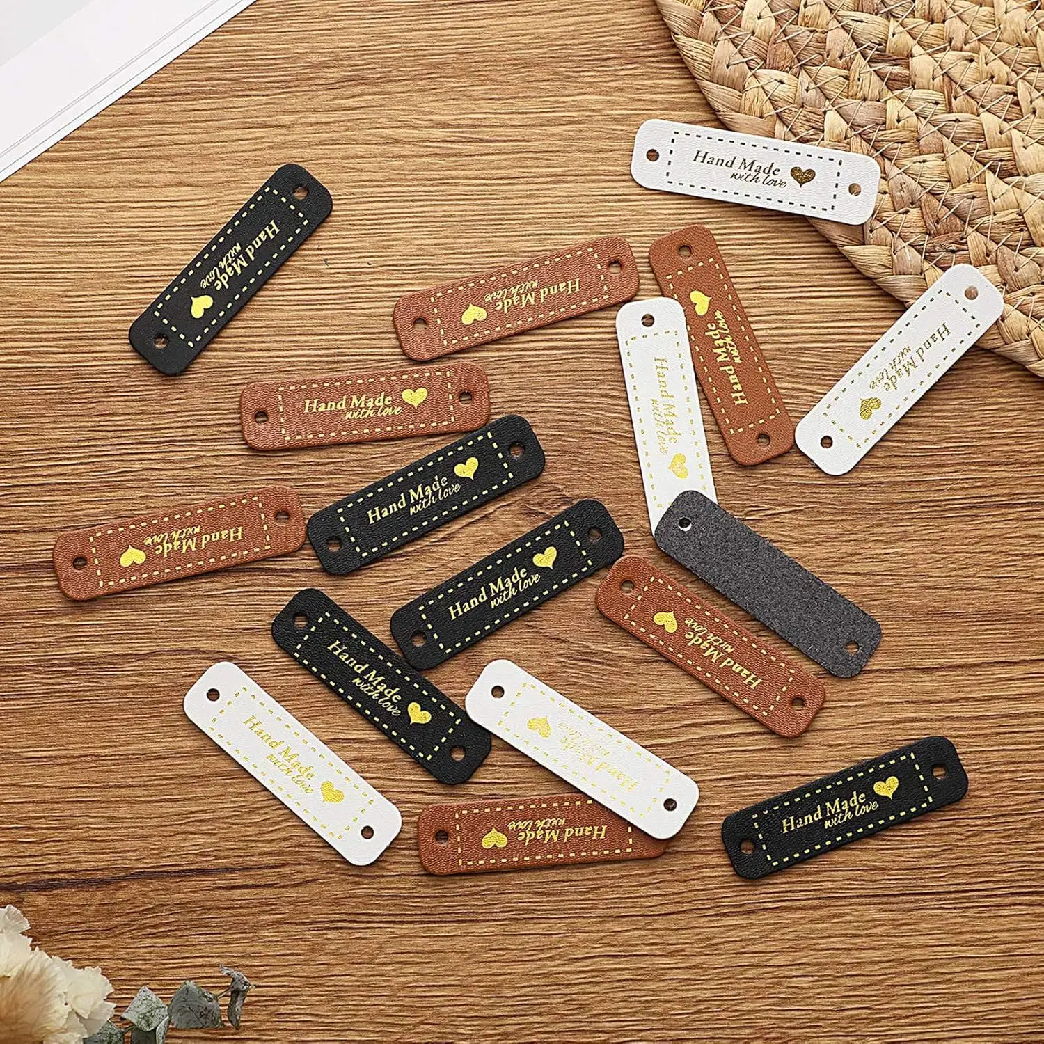 Crochet Items Labels Convenient Handmade Items Tags Crochet Tags Pu Faux Leather Leather Tags For Wallet Bag