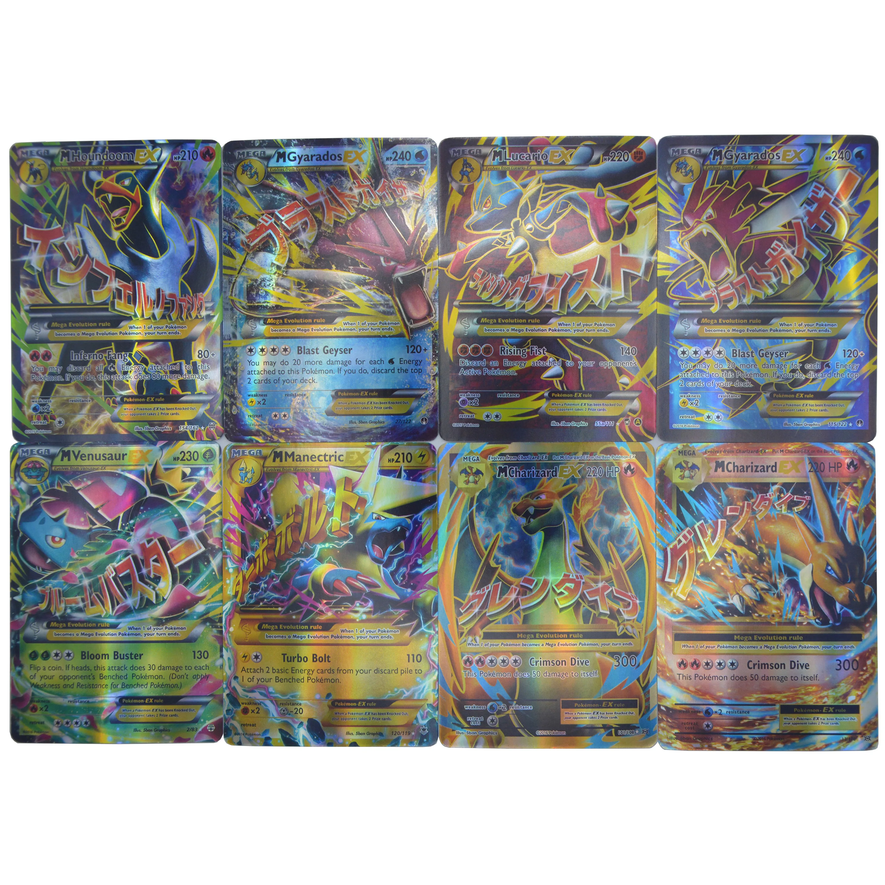 60szt Mega EX Pokemon Cards Box Display English Version Pokémon Shining Cards Playing Game Collection Booster Kids Toy Gift