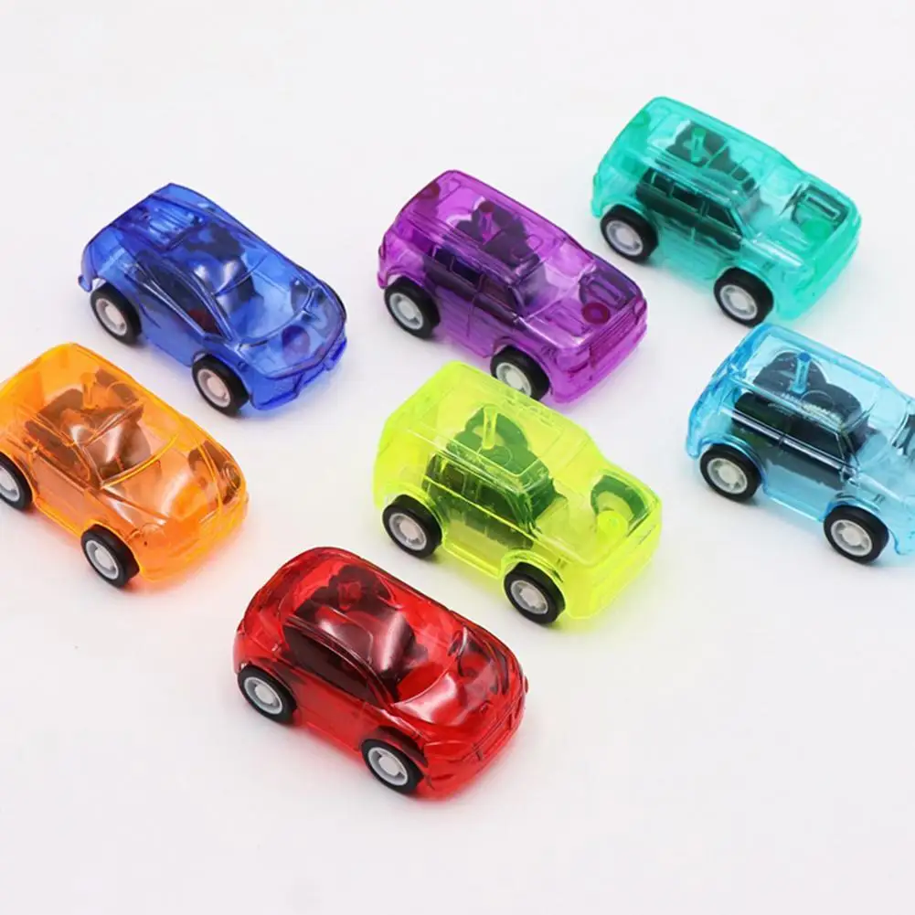 Coche de juguete de plástico para niños, Mini, fácil de jugar, Color caramelo, transparente