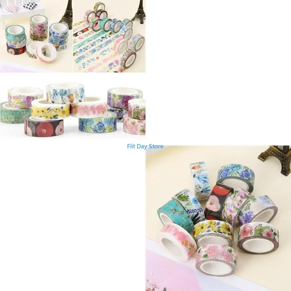 F92C Plants Flowers Adhesive Tape DIY Decorative Masking Tape Scrapbooking