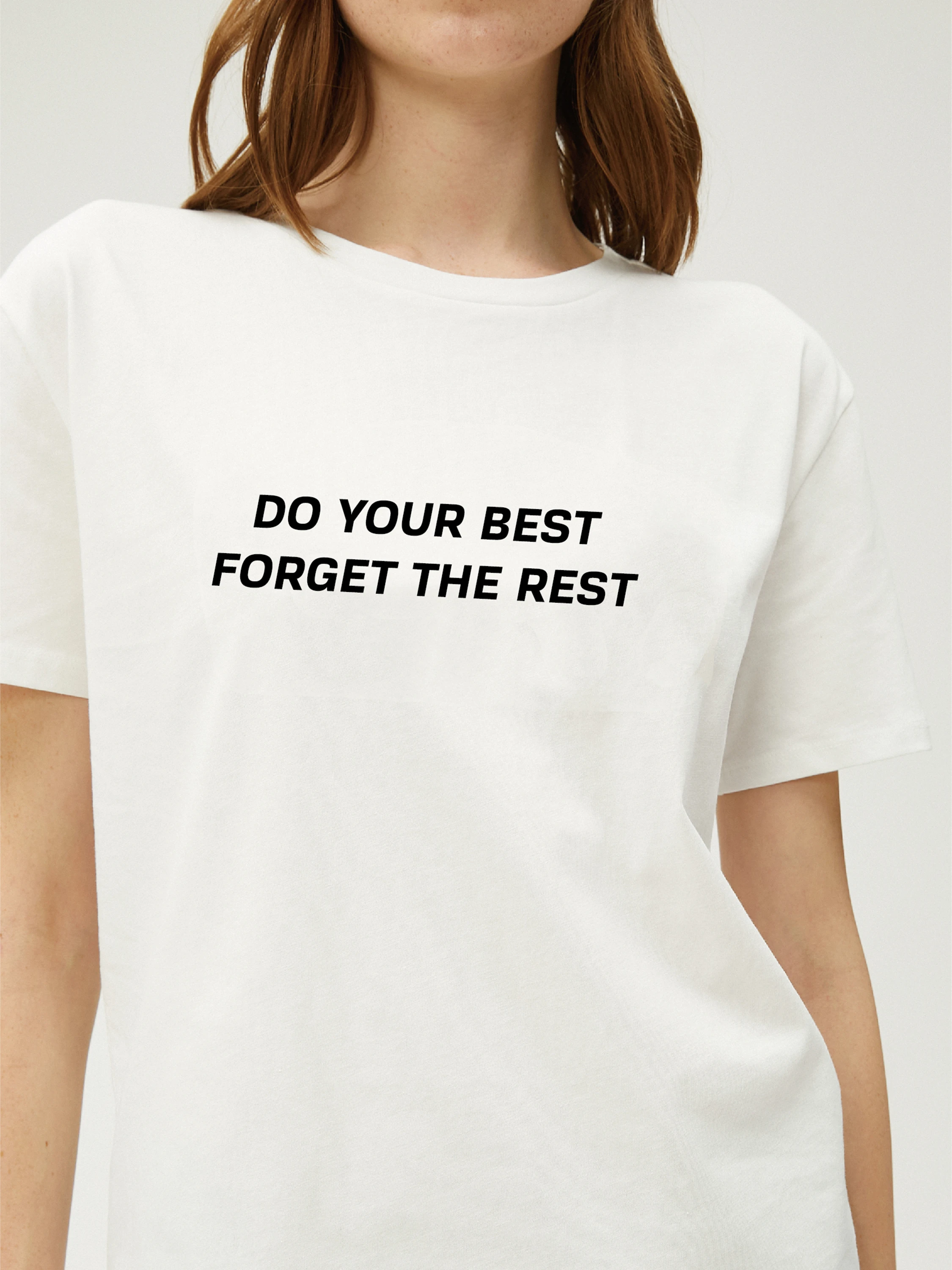 Do Your Best Forget The Rest Summer Simple Slogan Print T-Shirt Women's Boutique Cotton Tee Drop Short Sleeve Fit Tee