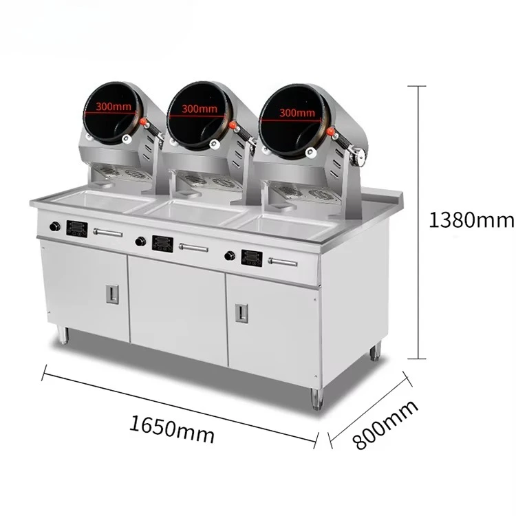 ماكينة طهي الغاز الكهربائية الصناعية ماكينة روبوت المطاعم التجارية وعاء الطبخ الأوتوماتيكي آلة القلي