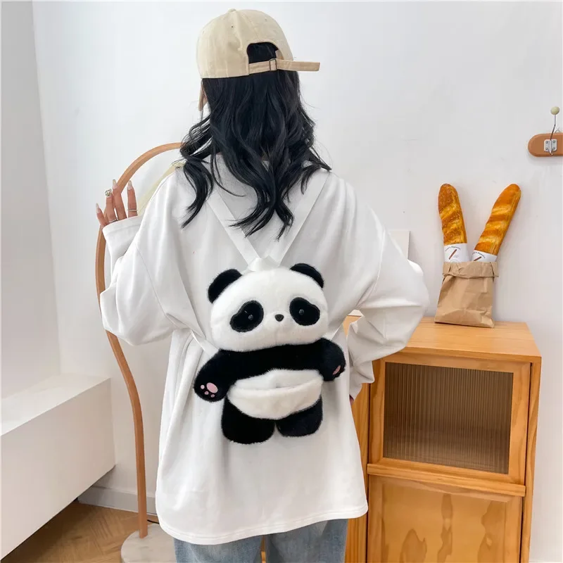 Creative Cute Panda Bag 2 Styles Plush Stuffed Exquisite Soft Workmanship Great Birthday Presents for Friends or Children