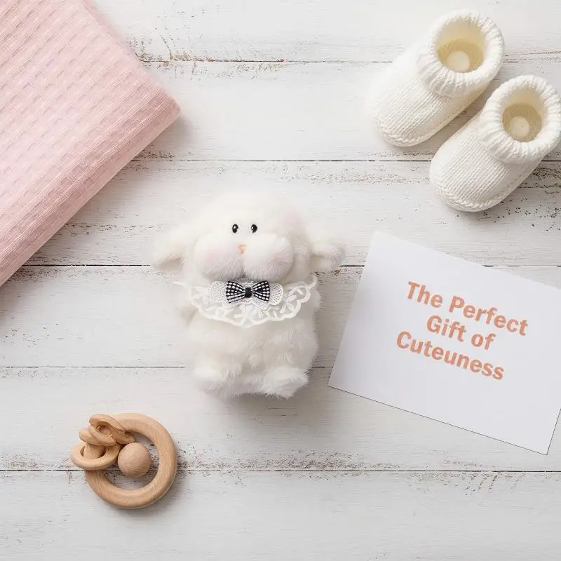 Cute Fluffy Plush Sheep Pig Hamster Keychain Skin Safe Anti Deform Lace Bow Multicolor Birthday Gift For Kids Girls