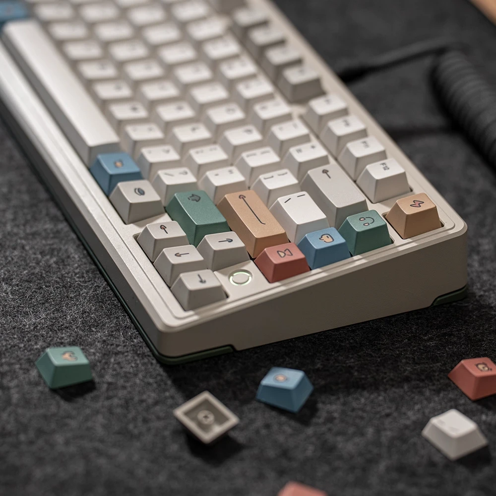 IRetro Theme Keycap Set 163key PBT Custom Color Retro Keyboard Cap Cherry Profile KeyCap for Mechanical Keyboard Accessories