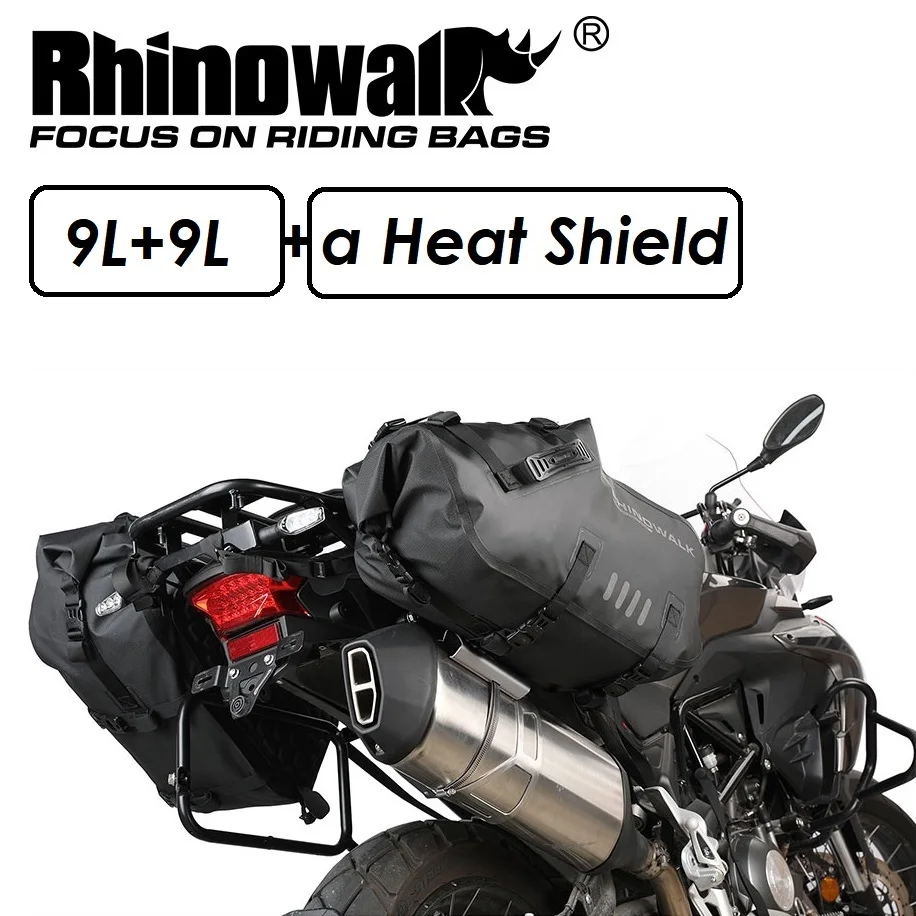 Rhinowalk Motorcycle Bag 18L 100%Waterproof Large Capacity 2PCS Universal Fit Motorcycle Waterproof Saddle Tail Bag Luggage Bag