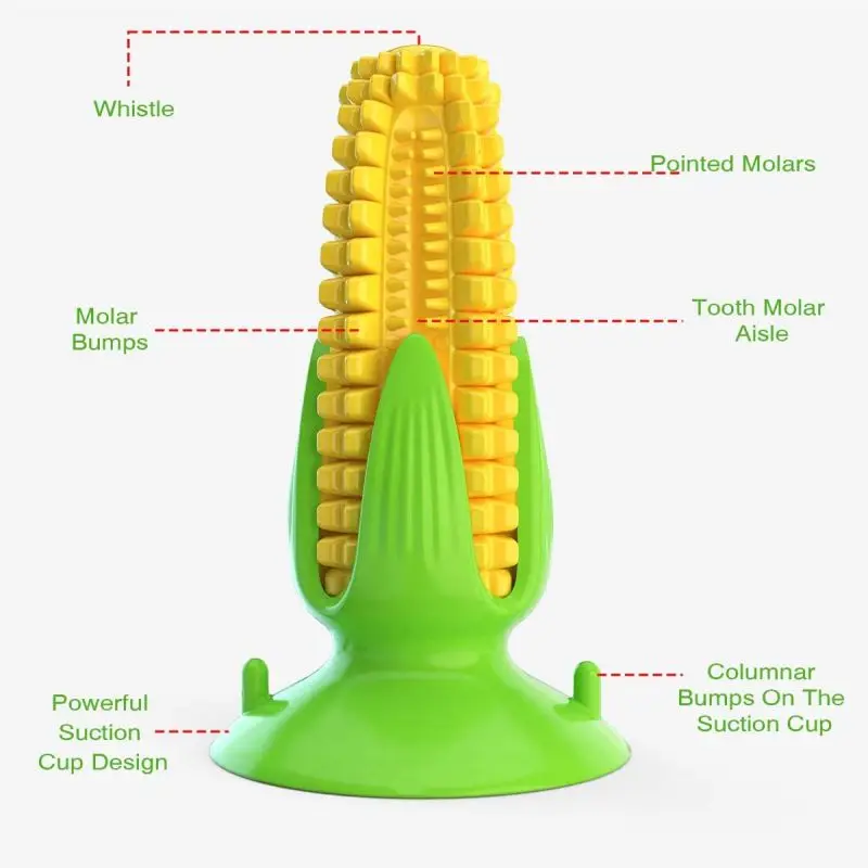 Pet Teething Toy for Aggressive Chewers Sounding Dog Chew Stick Corn Bite Resistant Pet Fun Squeak Toy Teething Cleaner Supplies