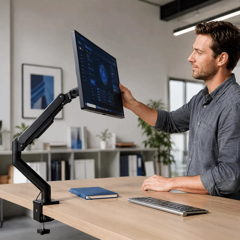 Rotating Monitor Stand 1/2/3 Screen Height Adjustable Dual Screen Monitor Mount 10-35 Inch Screen Mechanical Arm