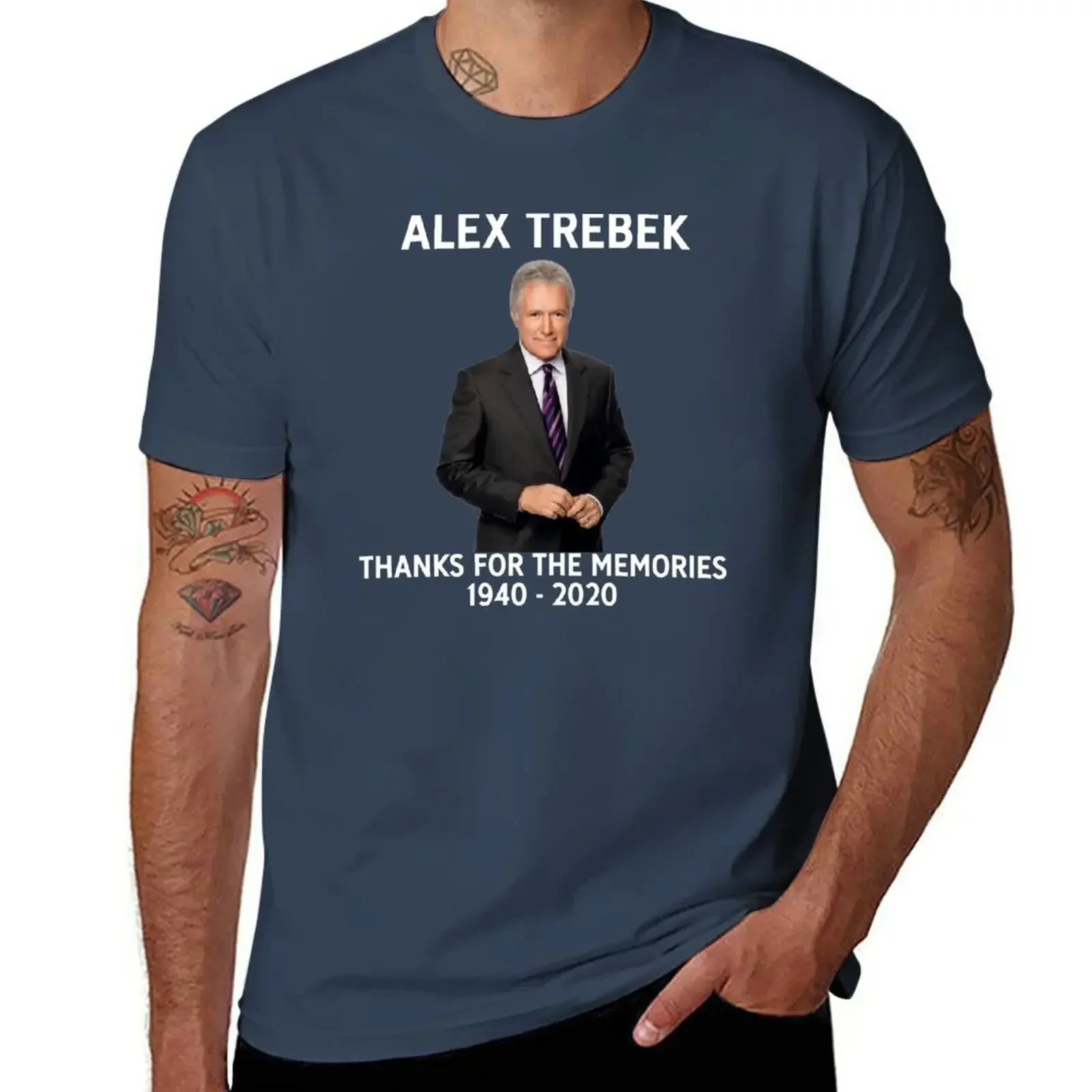 Alex Trebek Thanks For The Memories 1940 2020 RIP T-Shirt heavyweights animal prinfor boys mens champion t shirts