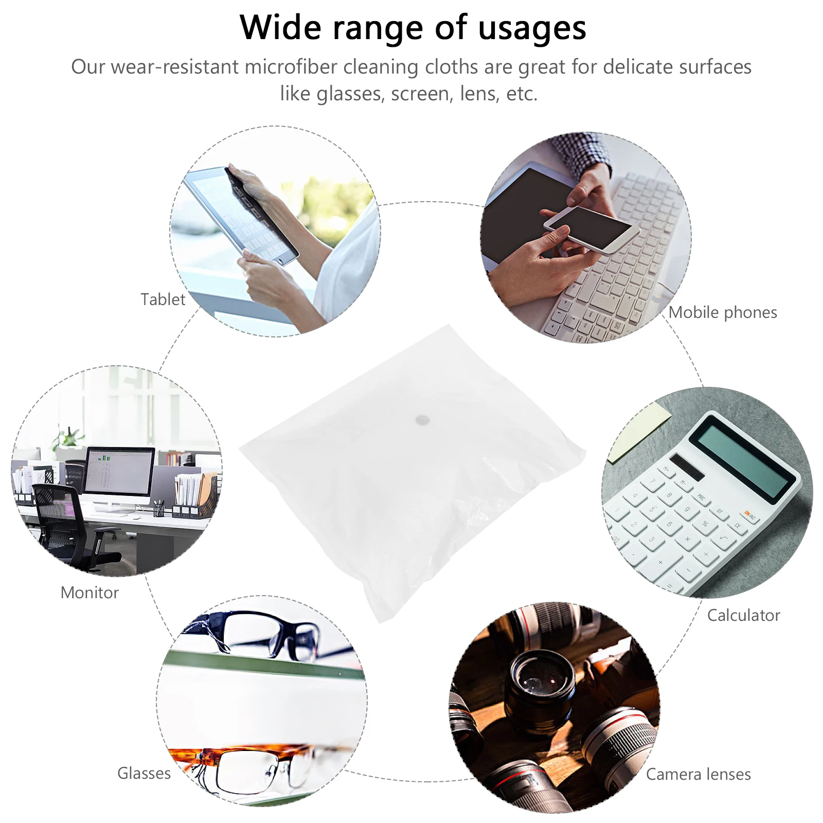 

100pcs Superfine Fiber Cleaning Cloths Microfiber Wiping Cloth For Lens Screen Glass Dust Oil Reusable Durable