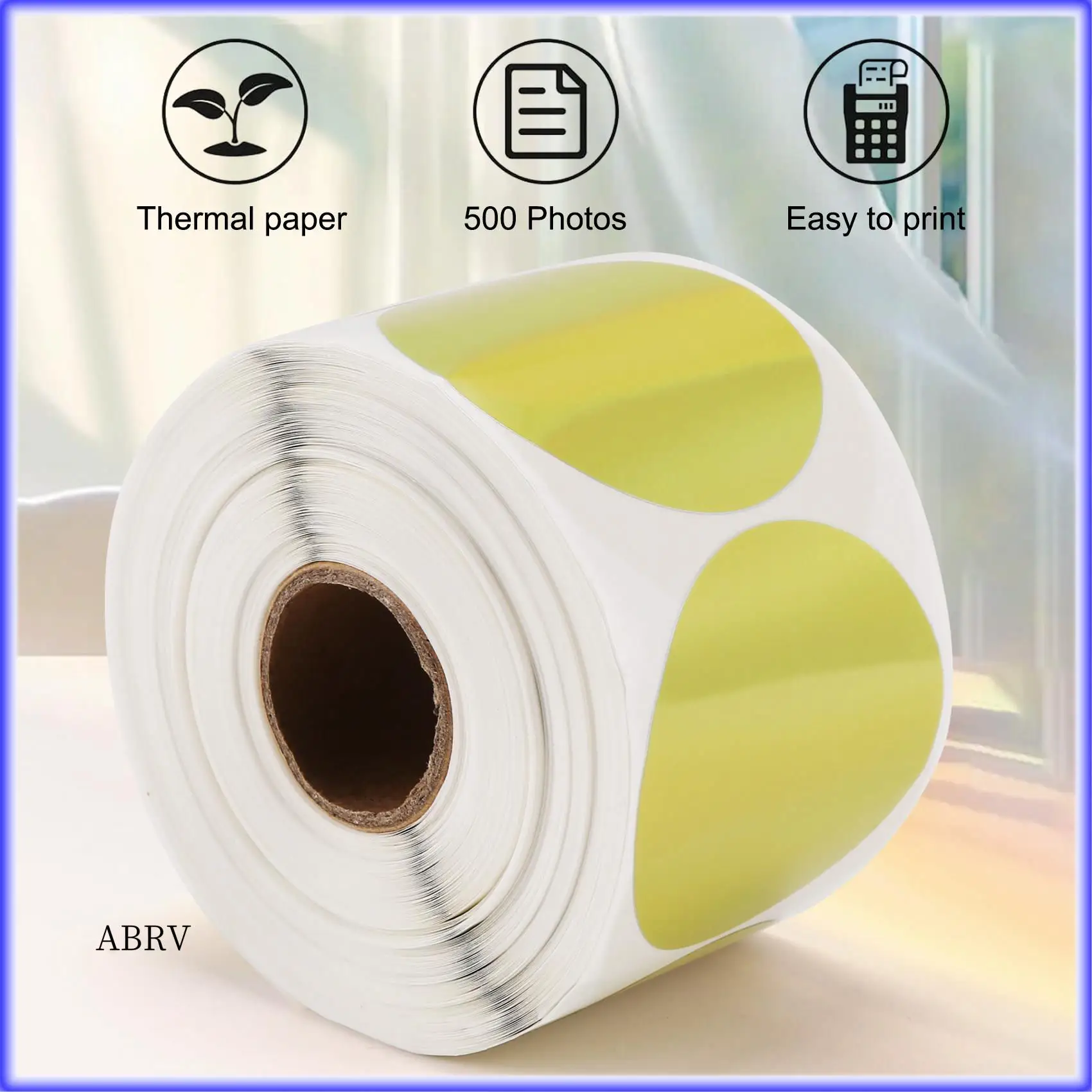 

Highly Recommended-500 Pcs Gold Laser Stickers Label Printer Stickers Portable Printer Thermal Label Waterproof Stickers