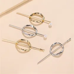 Simple Geometric Pearl Hair Stick Fashion Oval Hairpin For Women Hair Bun Styling Tool Hair Accessories Headwear Gifts Jewelry