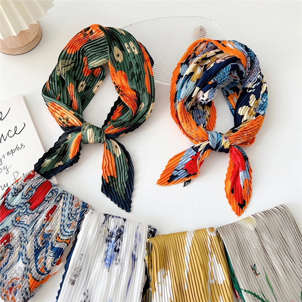 70cm Fold Square Scarf Women Spring Summer Fashion Bandanas Bag Hat Head Hair Shawl Wraps