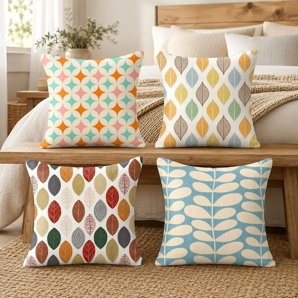 Mid Century Seamless Cushion Cover Silky Short Plush Invisible Zipper Dustproof Sofa Pillow Case For Home Decor