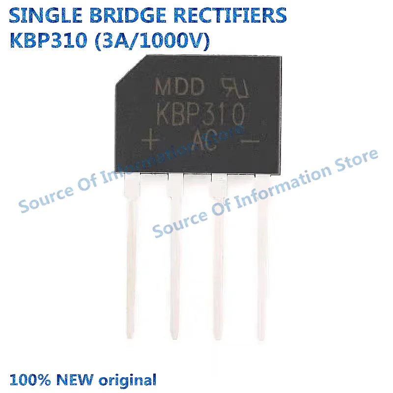 

KBP310 3A/1000V SINGLE BRIDGE RECTIFIERS