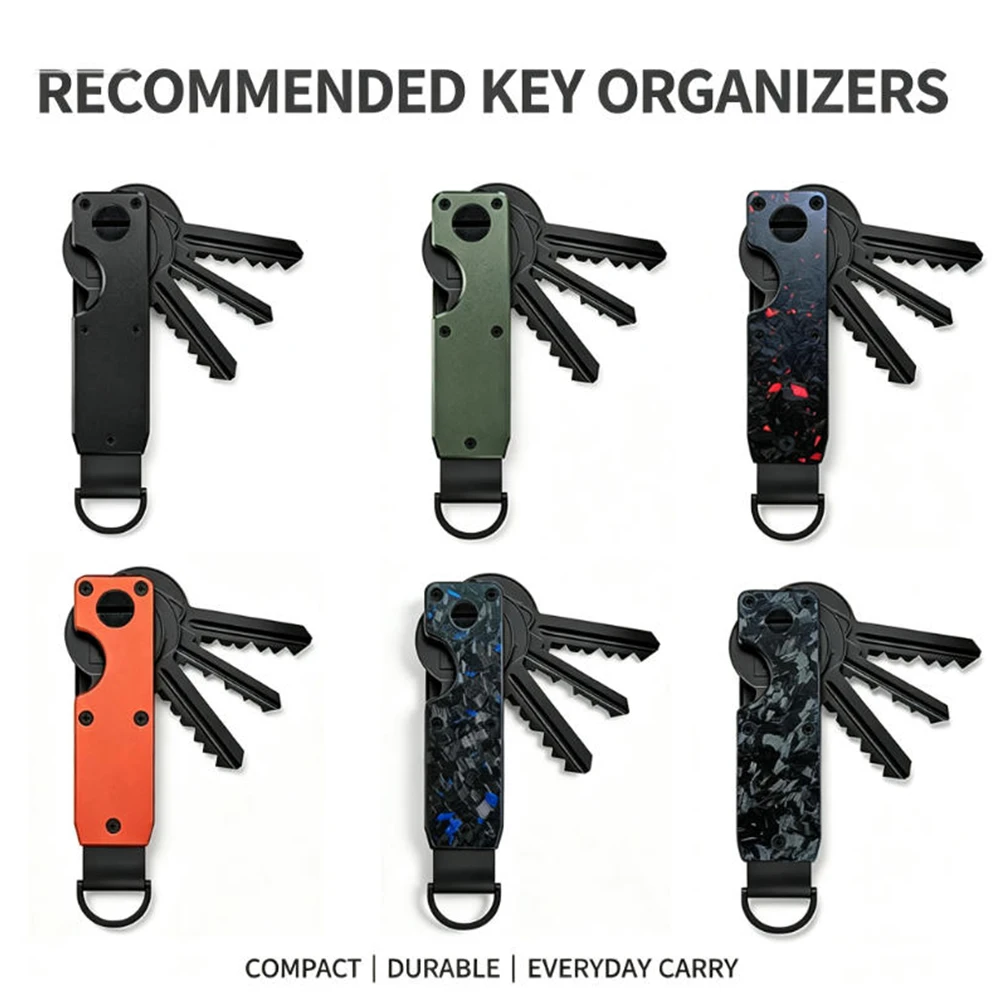 Men/Women'S Key Chain Key Organizer Compact Car Key Holder Metal Minimalist Key Case Small Keychain Smart Ring Keybar
