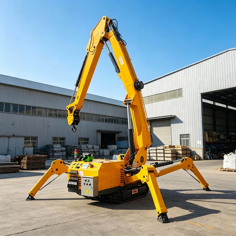 Hydraulic Spider Crane with 360° Rotation and Telescopic Boom for Industrial Lifting Applications