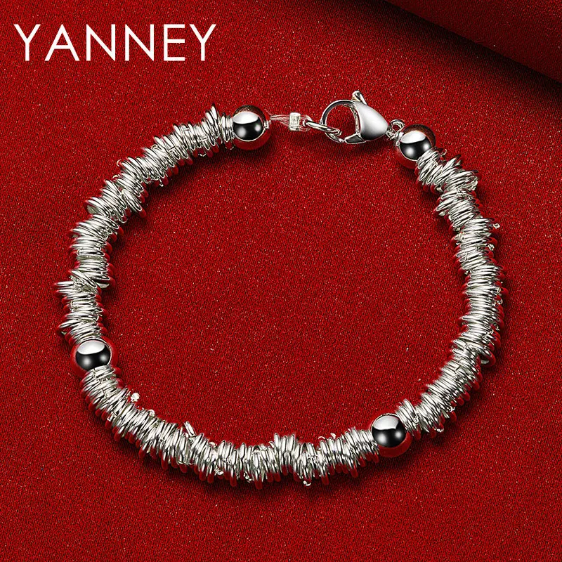 

Luxury 925 Sterling Silver 8 Inches Fine Ring Bracelet Men Women Charm Wedding Engagement Party Hip Hop Jewelry Accessories