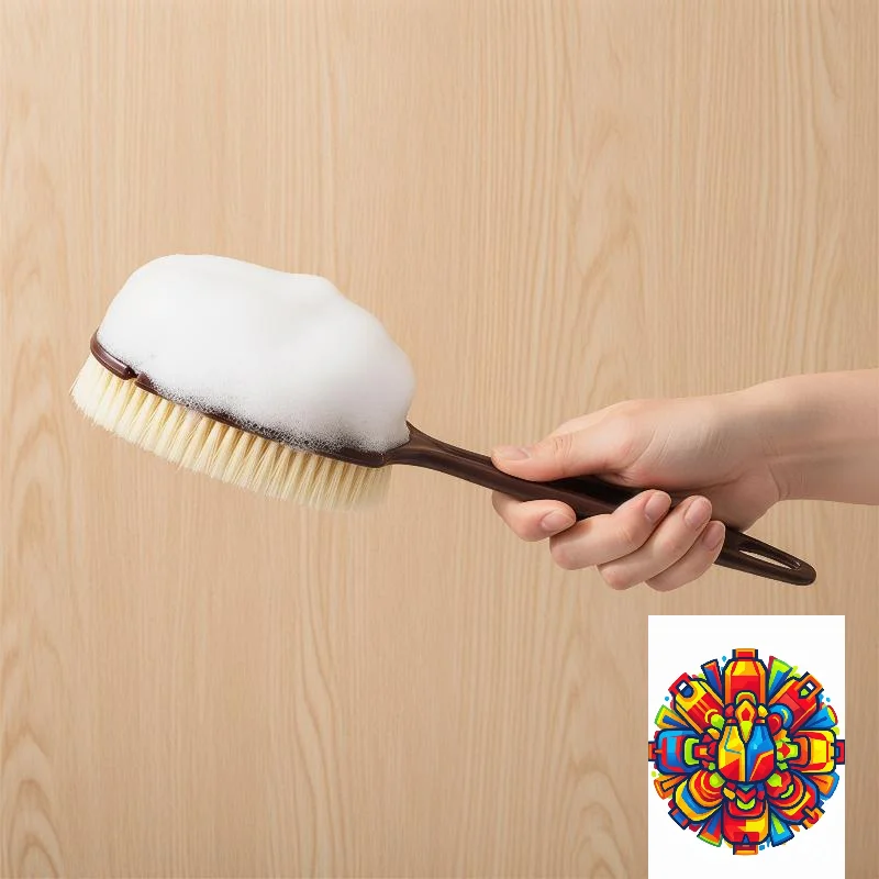 Body Massage Brush 2 In 1 Long Handle Back Scrubber Natural Coconut Bristle Wet Dry Bath Brush