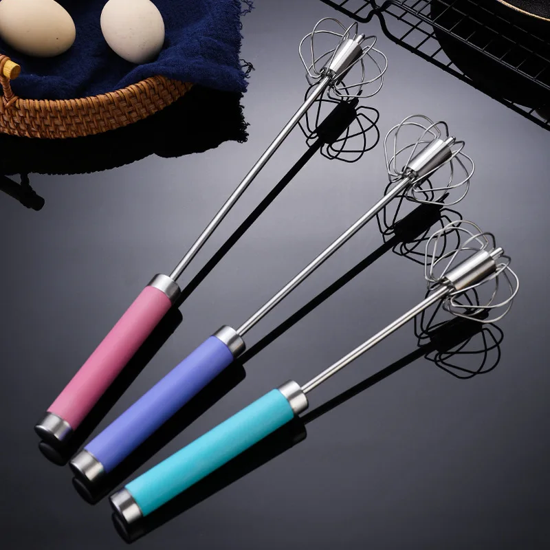 Multiple Colors Semi Automatic Egg Beater Rotating Cream Mixer Household Manual Egg Beater Baking Tool Kitchen Tools