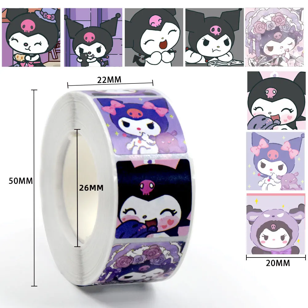 

500 шт. Sanrio Hello Kitty мультяшная наклейка в рулоне Kuromi My Melody детский дневник бонус подарок застежка дневник буклет подарок