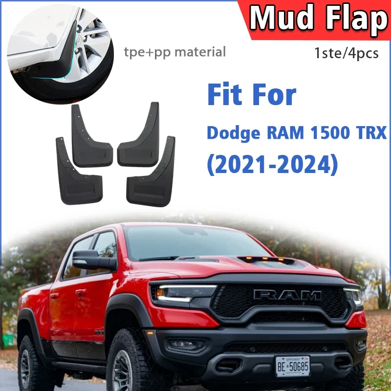 

Front Rear 4pcs FOR Dodge RAM 1500 TRX 2021 2022 2023 2024 Mudflaps Mudguard Fender Mud Flap Guards Splash Car Accessories