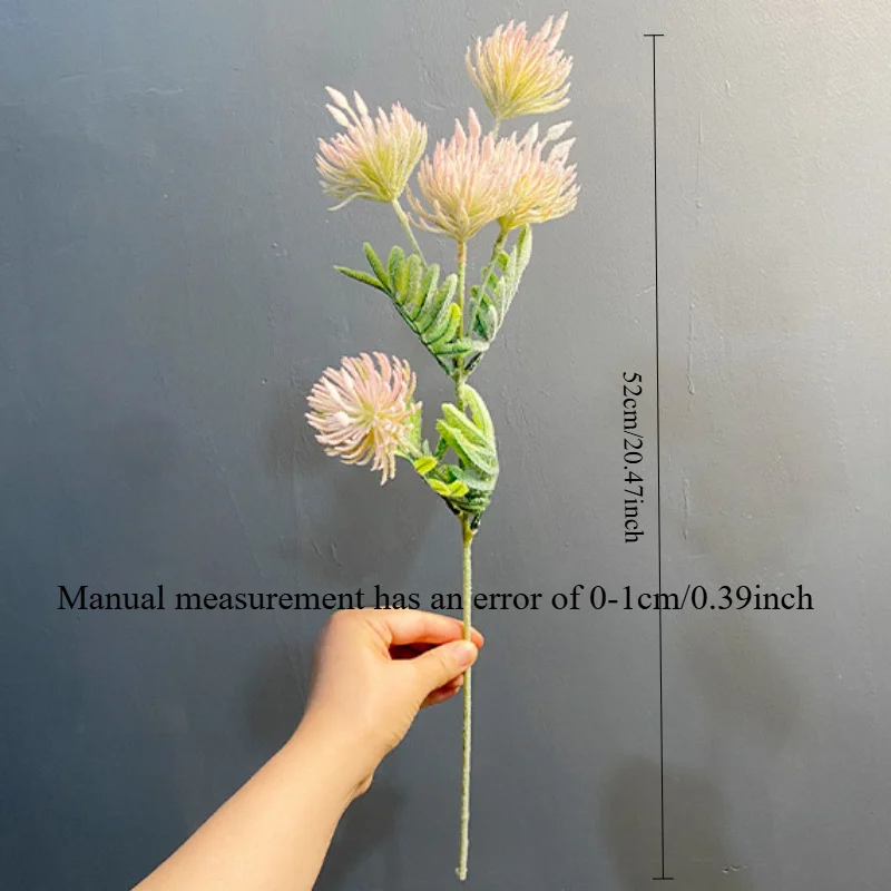 زهرة مقلدة واحدة، بلاستيك، زهرة ميموزا المقلدة، زهرة الزفاف، ديكور الفندق والمطاعم، نباتات خضراء، زهرة وهمية