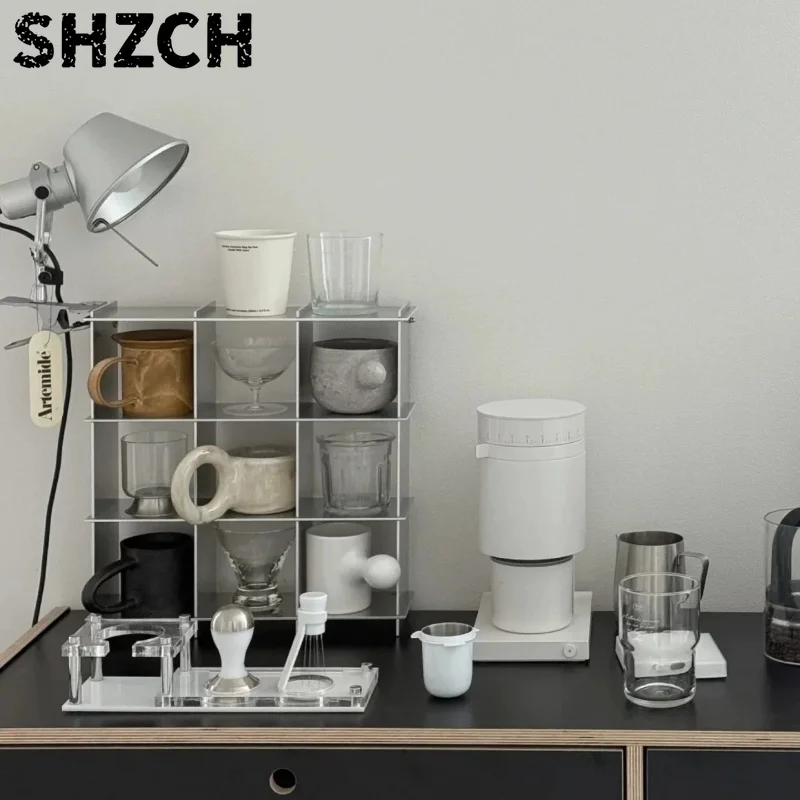 Minimalist Aluminum Alloy Countertop Mug Storage Shelf Multi-Layer Cup Rack Kitchen Organizer Cup Holder Coffee Bar Station
