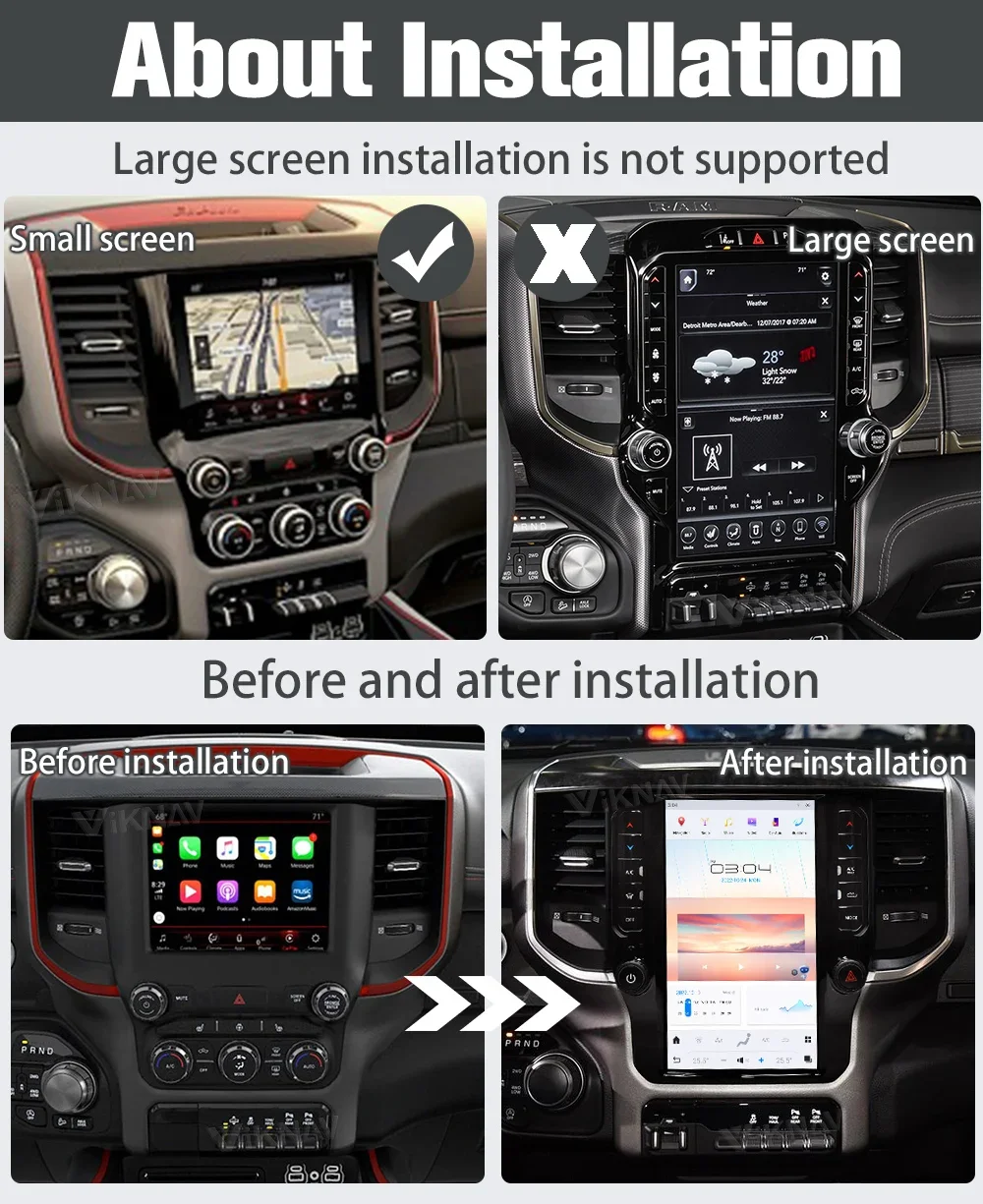 12.1 Inch Android13 For Dodge RAM Car Radio 2019-2022 Auto Stereo Replacement GPS Navigation Multimedia Player Touch Screen