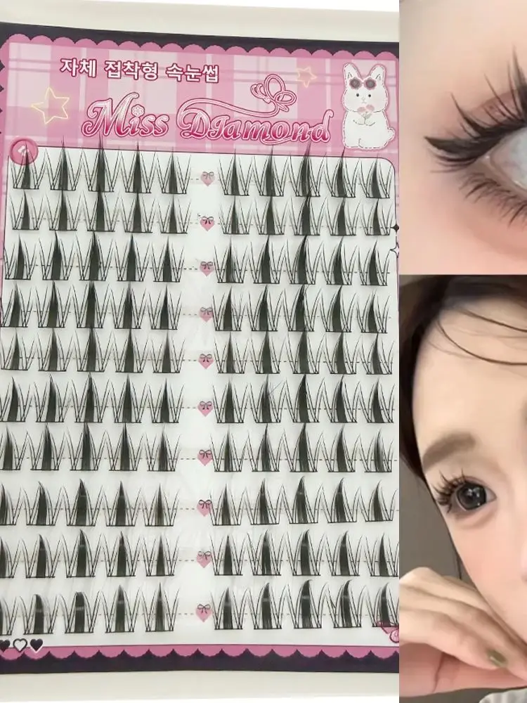 DIY Selbstklebende Cluster-Wimpern 10 Reihen/Box, Klebefreie Manga-Style Segmentierte Wimpern für Natürlichen Look