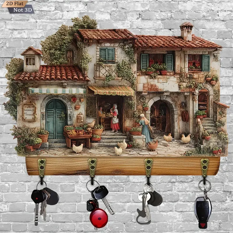 1PCS Gancho de almacenamiento de madera para decoración de sala de estar, estilo rústico, también se utiliza para decoración de pared, decoración de habitación, decoración festiva.