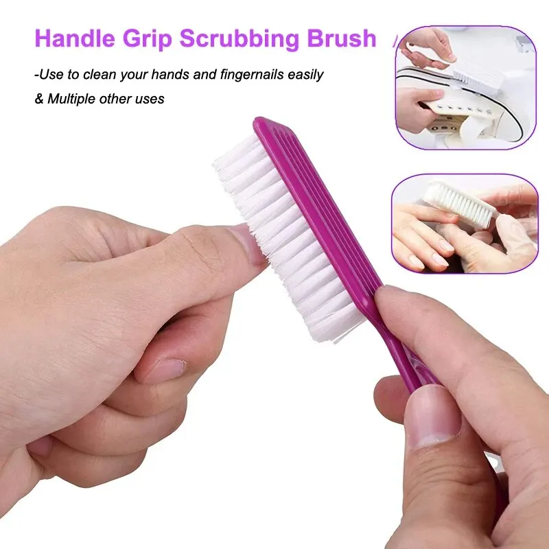 4/6/12 Pcs Color Nail Brush Cleaning Brush Plastic Handle Grip Multifunctional Brush Clean Scrubbing Pedicure For Toes Manicure